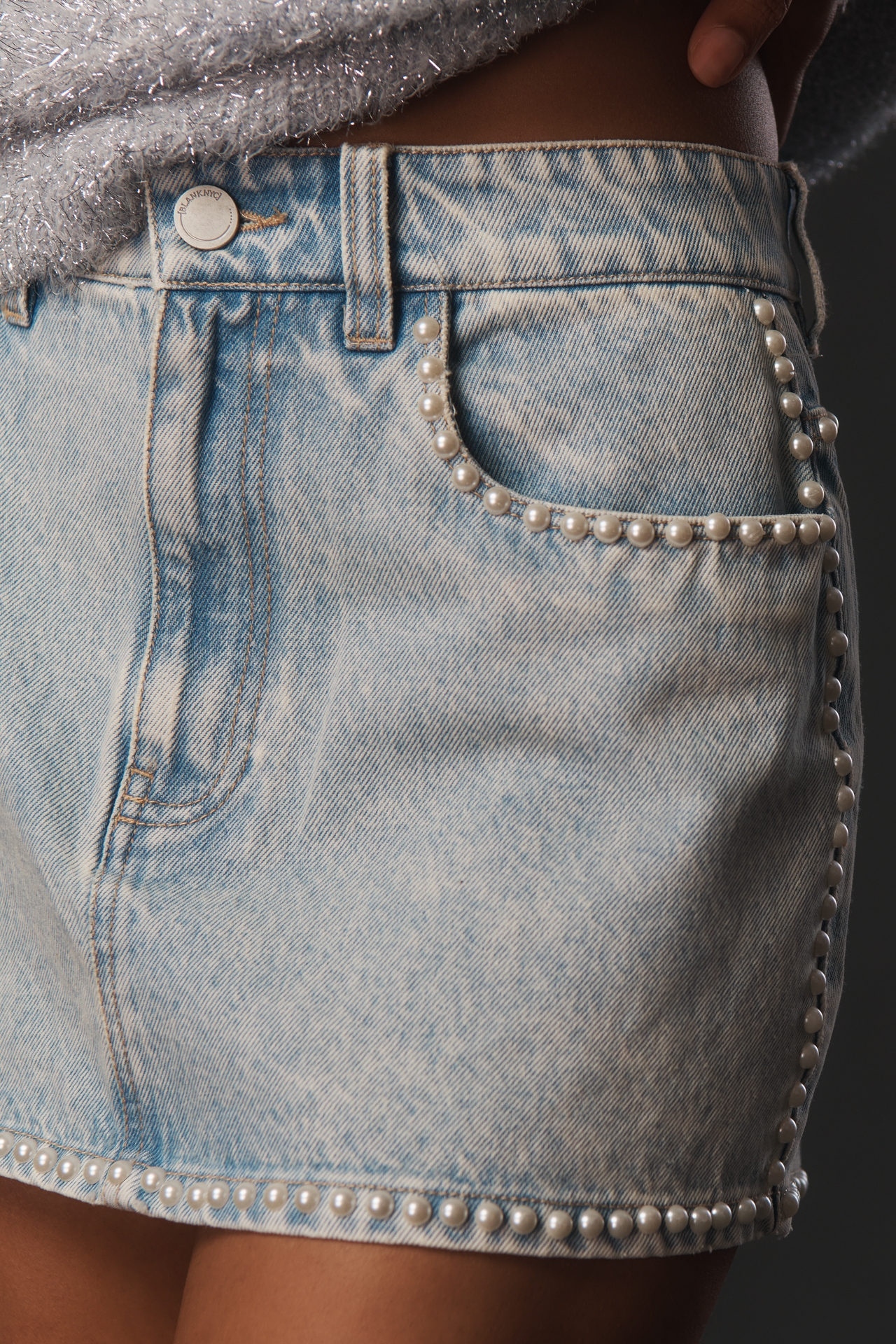 Bl-nk Tie Breaker Denim Mini Skirt