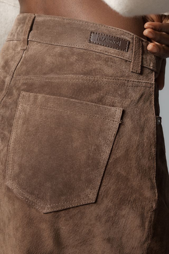 Bl-nk Black Coffee Leather Midi Skirt #3