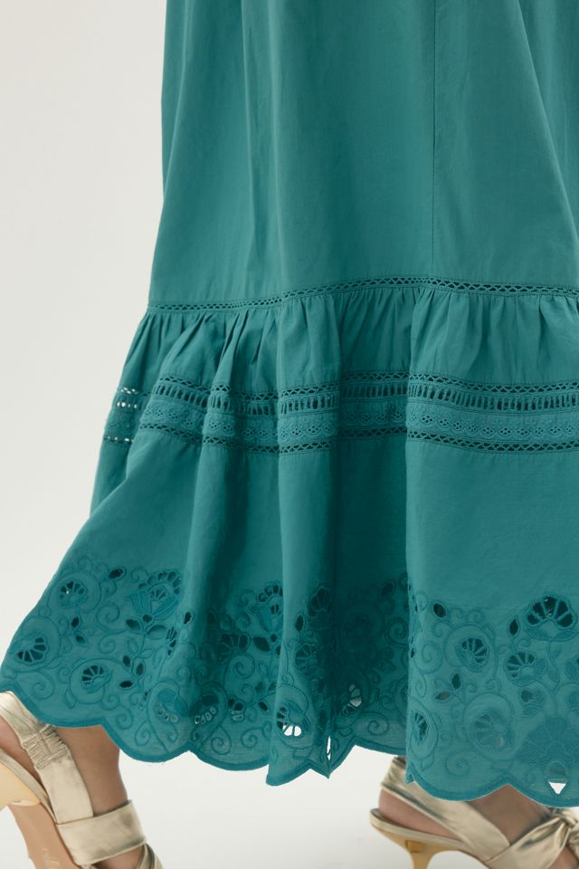 By Anthropologie Gestufter Maxirock mit Lochstickerei #3