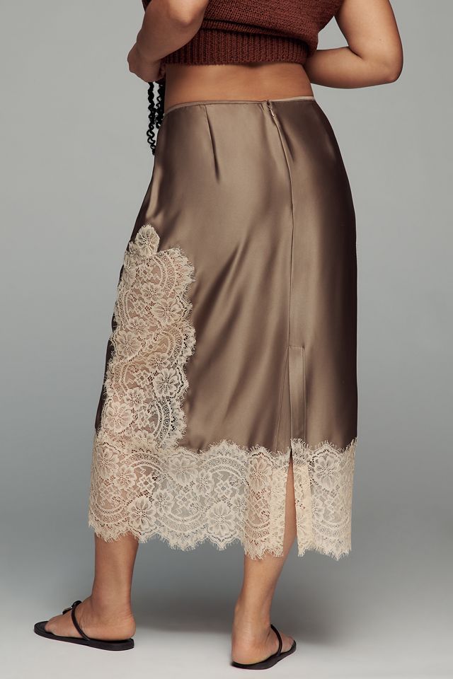 Bl-nk Cinzia Laced Satin Midi Skirt #6