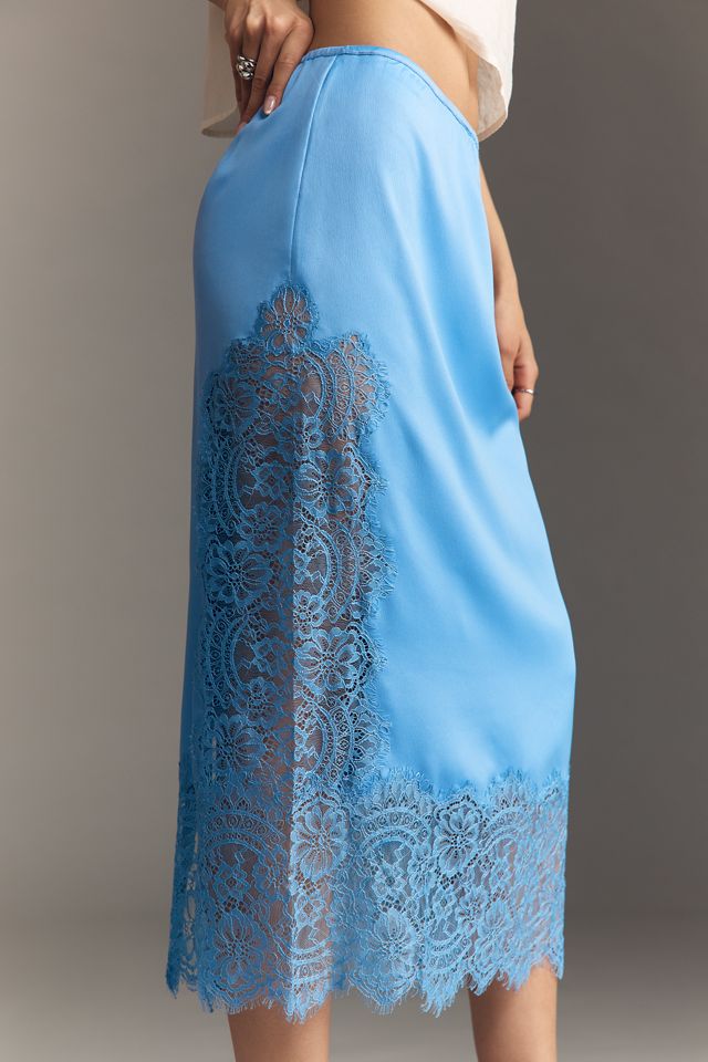 Bl-nk Cinzia Laced Satin Midi Skirt #2