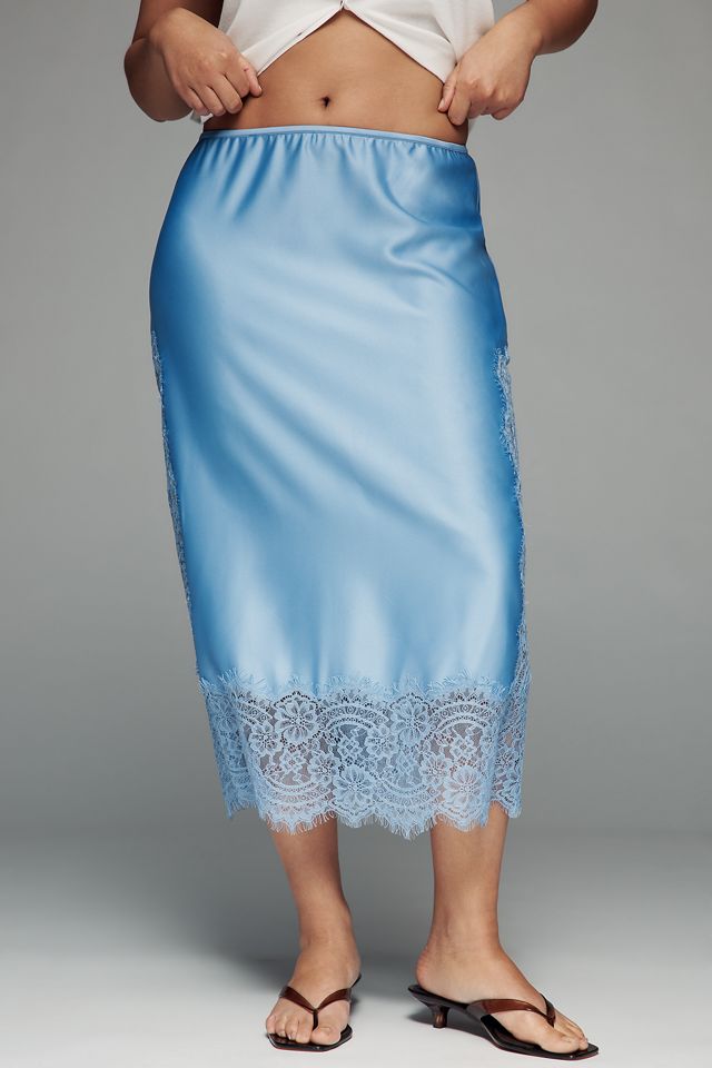 Bl-nk Cinzia Laced Satin Midi Skirt #5