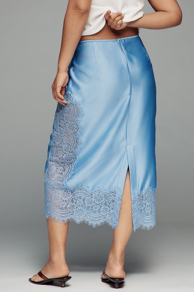Bl-nk Cinzia Laced Satin Midi Skirt #6