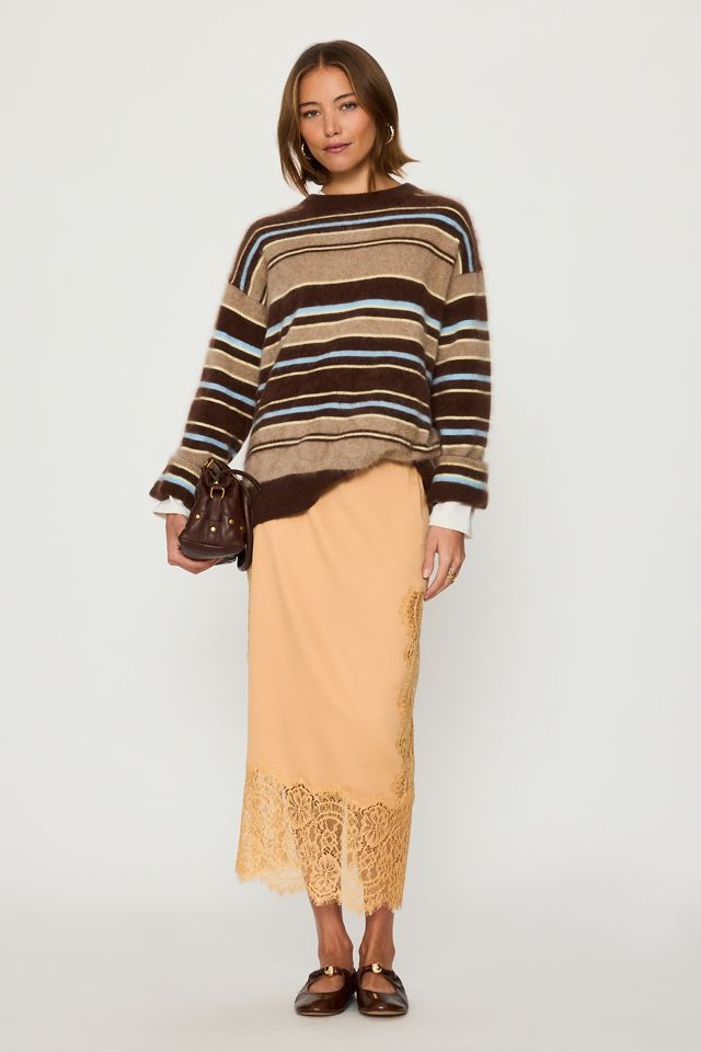Gonna Midi Millie con Bordo in Pizzo Bl-nk #1