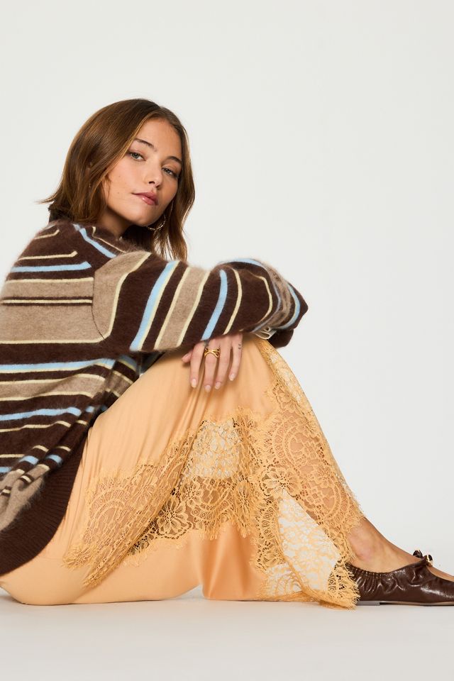 Gonna Midi Millie con Bordo in Pizzo Bl-nk #3