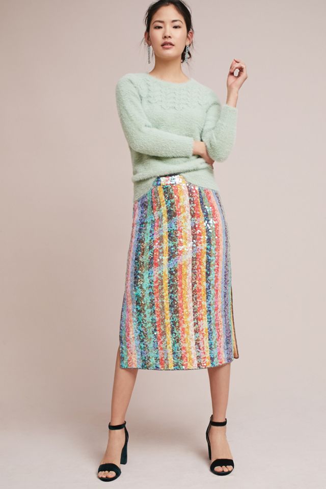 Sequined Palette Midi Skirt #3