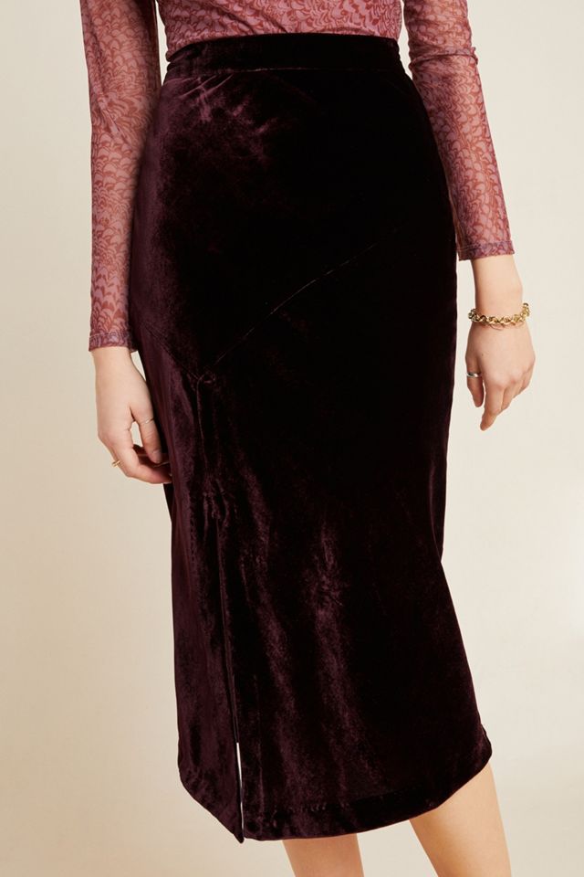 Maeve Velvet Midi Skirt #3