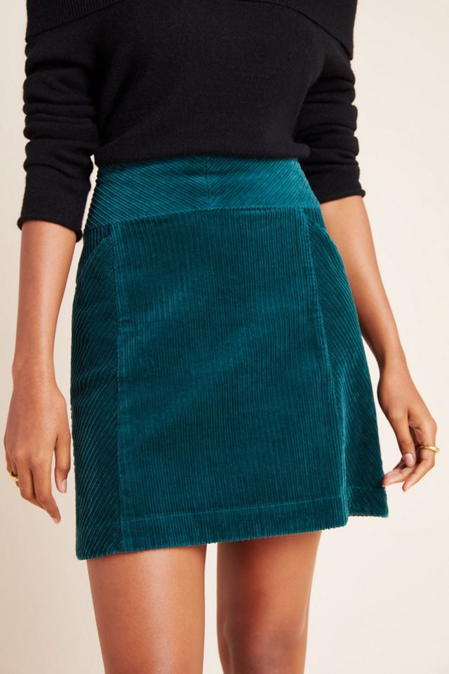Maeve Slim Corduroy Velvet Mini Skirt #2