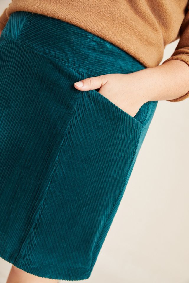 Maeve Slim Corduroy Velvet Mini Skirt #6