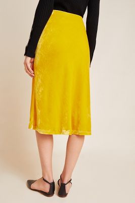 anthropologie velvet skirt