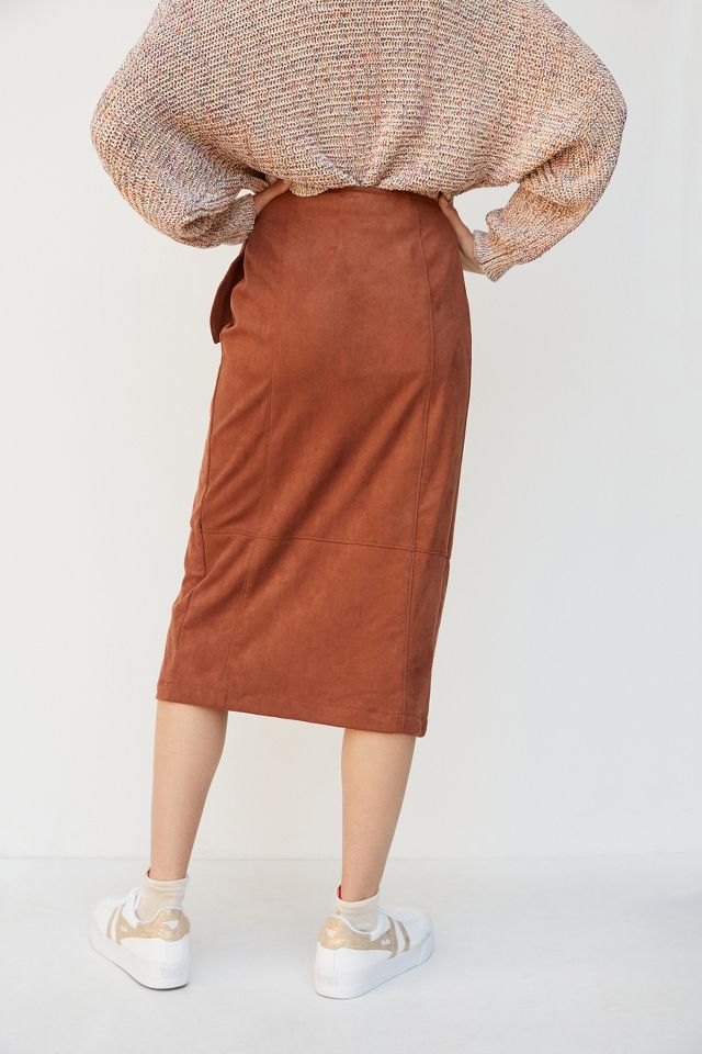 Anthropologie faux shop suede skirt