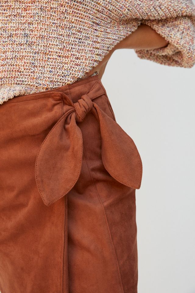 Lauren Sueded Wrap Midi Skirt #2