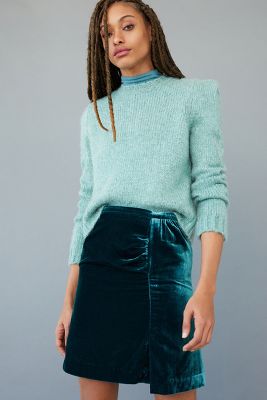 anthropologie velvet skirt