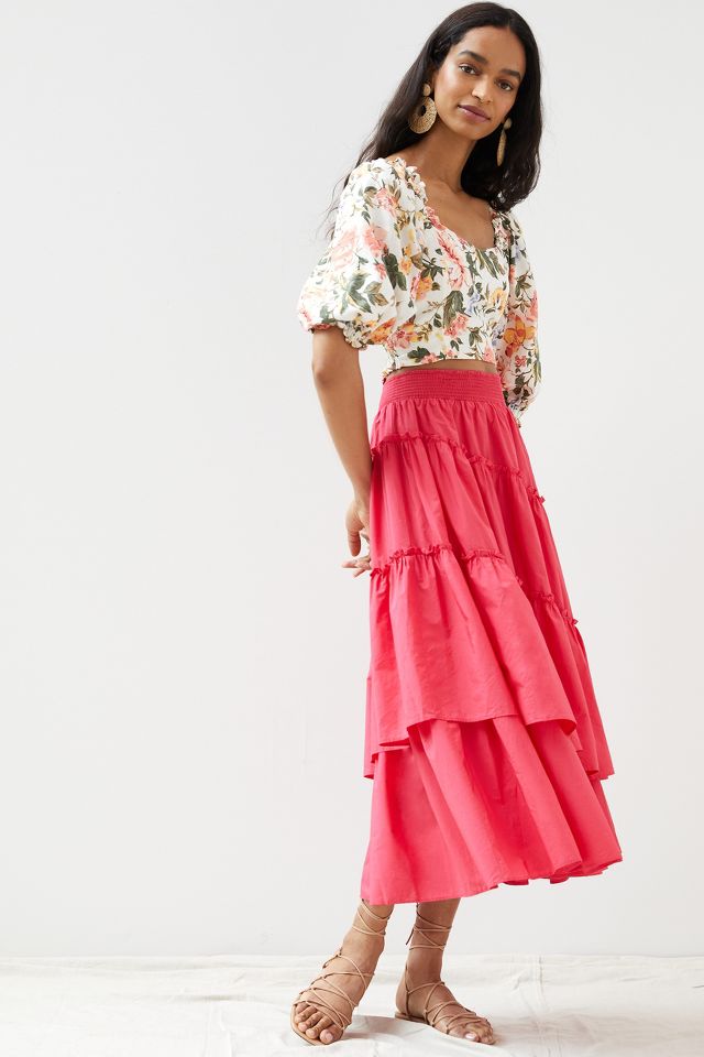 Danette tiered corduroy maxi hotsell skirt anthropologie