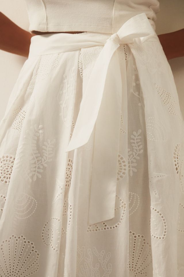 Maeve A-Line Eyelet Midi Skirt #1