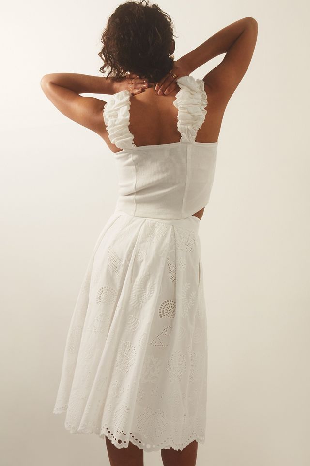 Maeve A-Line Eyelet Midi Skirt #2