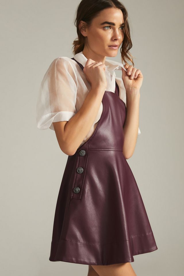 Maeve Faux Leather Pinafore #5