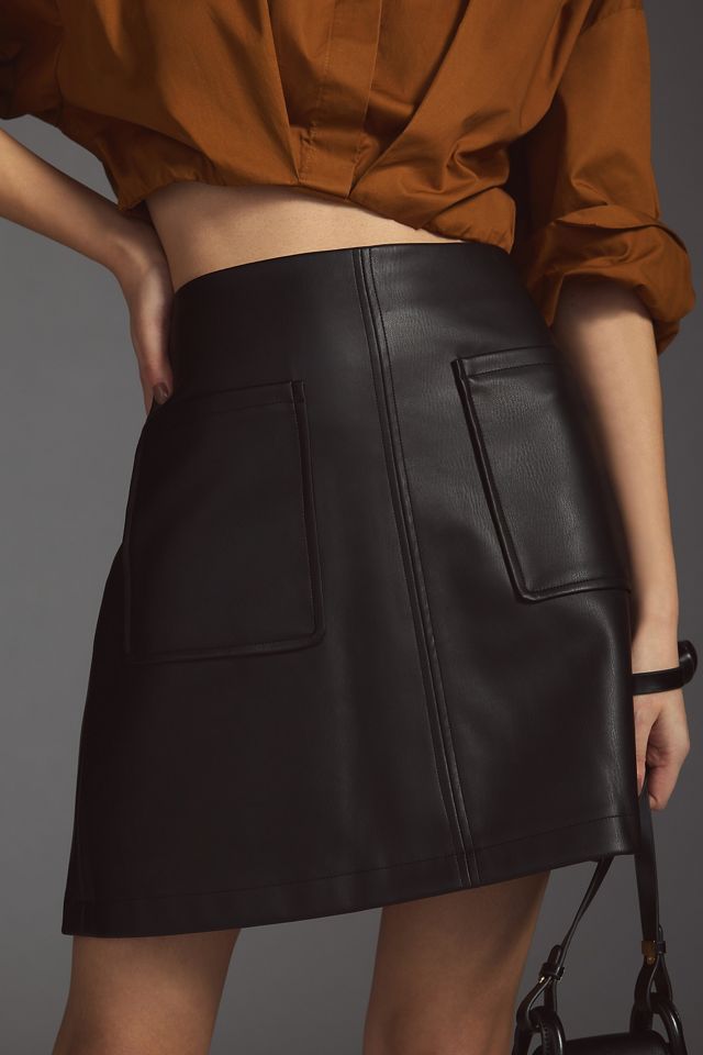 Maeve Faux Leather A-Line Mini Skirt #2