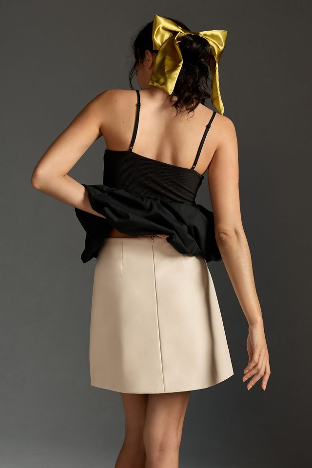 By Anthropologie Micro Mini Faux Leather Skirt #2