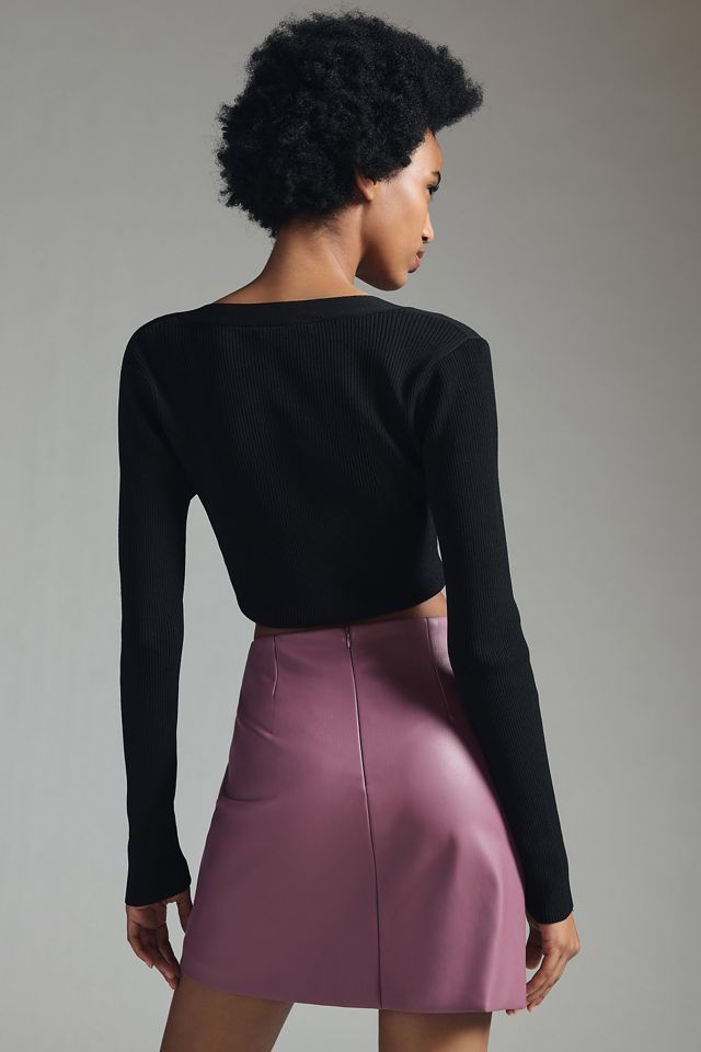By Anthropologie Micro Mini Faux Leather Skirt #2