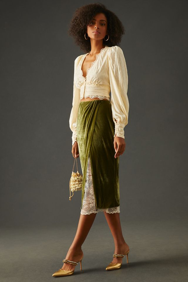 年限定カラー ENOF velvet long skirt