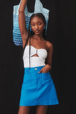 Shop Maeve The Colette Skirt By : Mini Edition In Blue