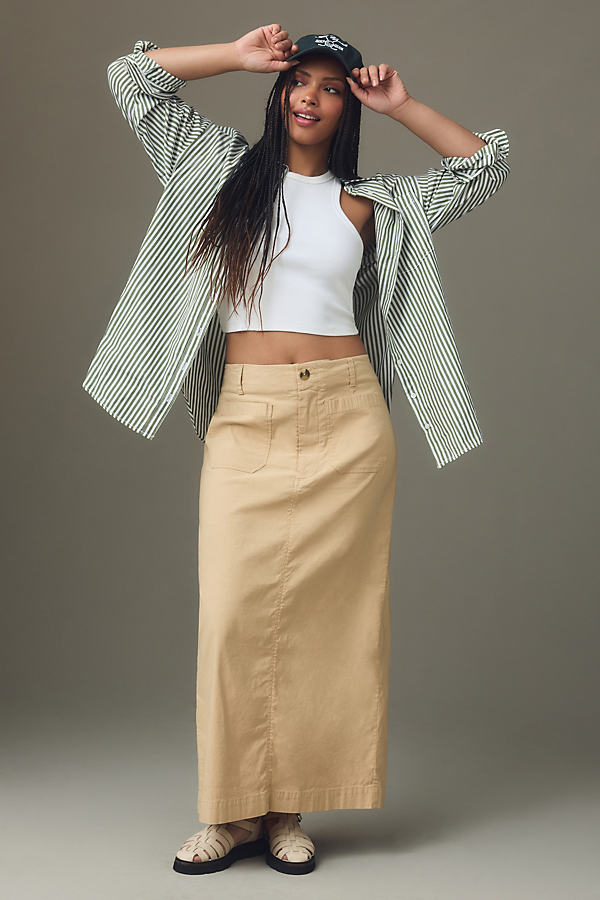 Maeve The Colette Maxi Skirt In Beige