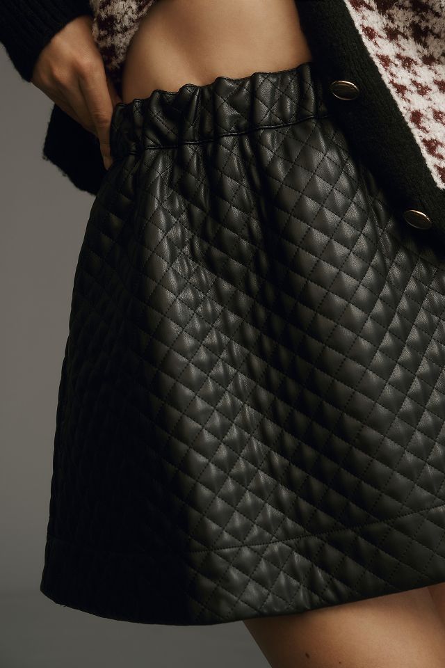 Leather 2024 quilted skirt