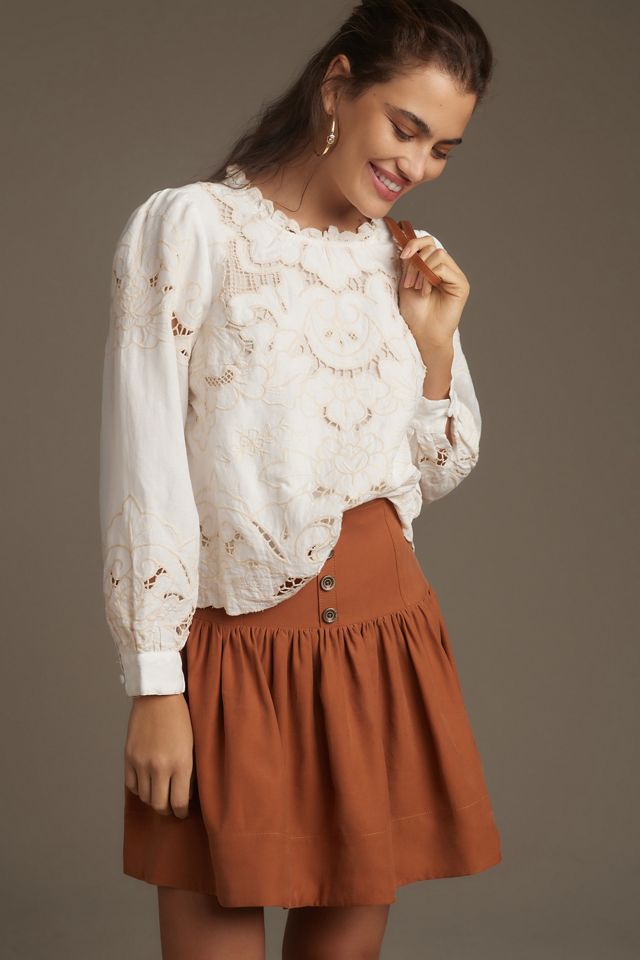 Maeve Drop-Waist Mini Skirt #1
