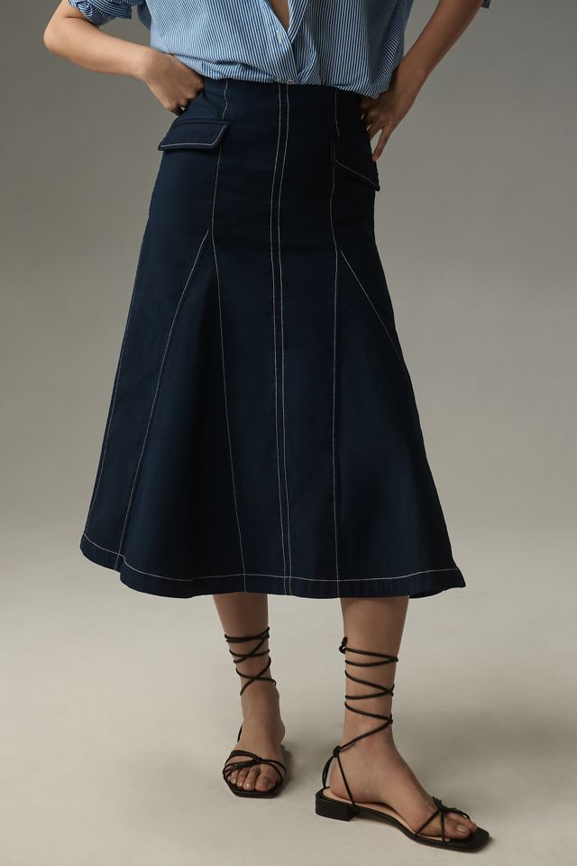 Adrianna Papell Satin A-line Skirt In Green