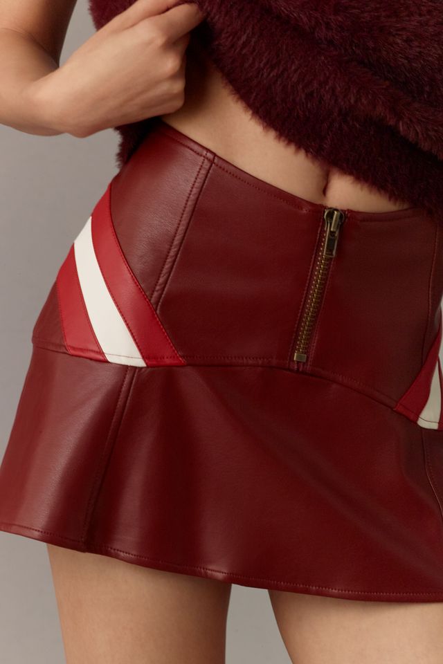 By Anthropologie Faux-Leather Moto Mini Skirt #1