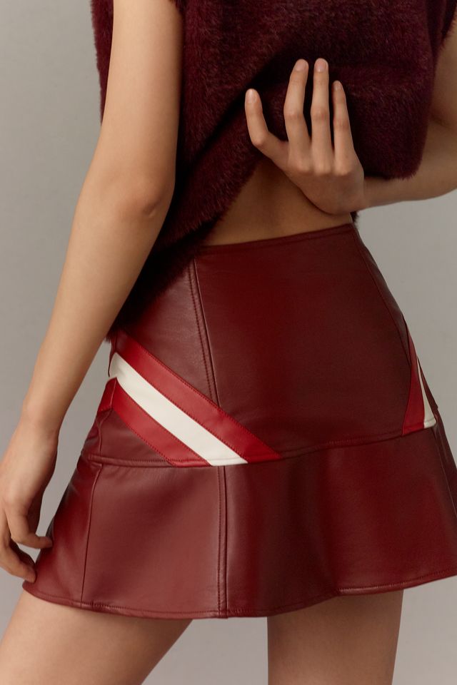By Anthropologie Faux-Leather Moto Mini Skirt #3
