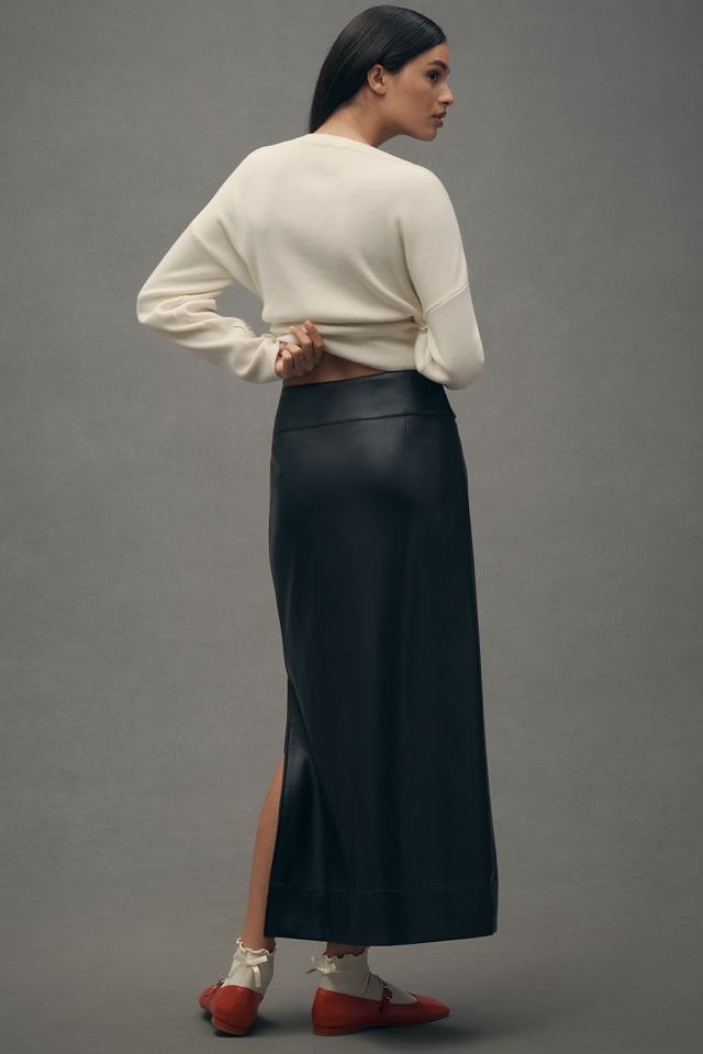 By Anthropologie Belted Faux-Leather Skirt #2