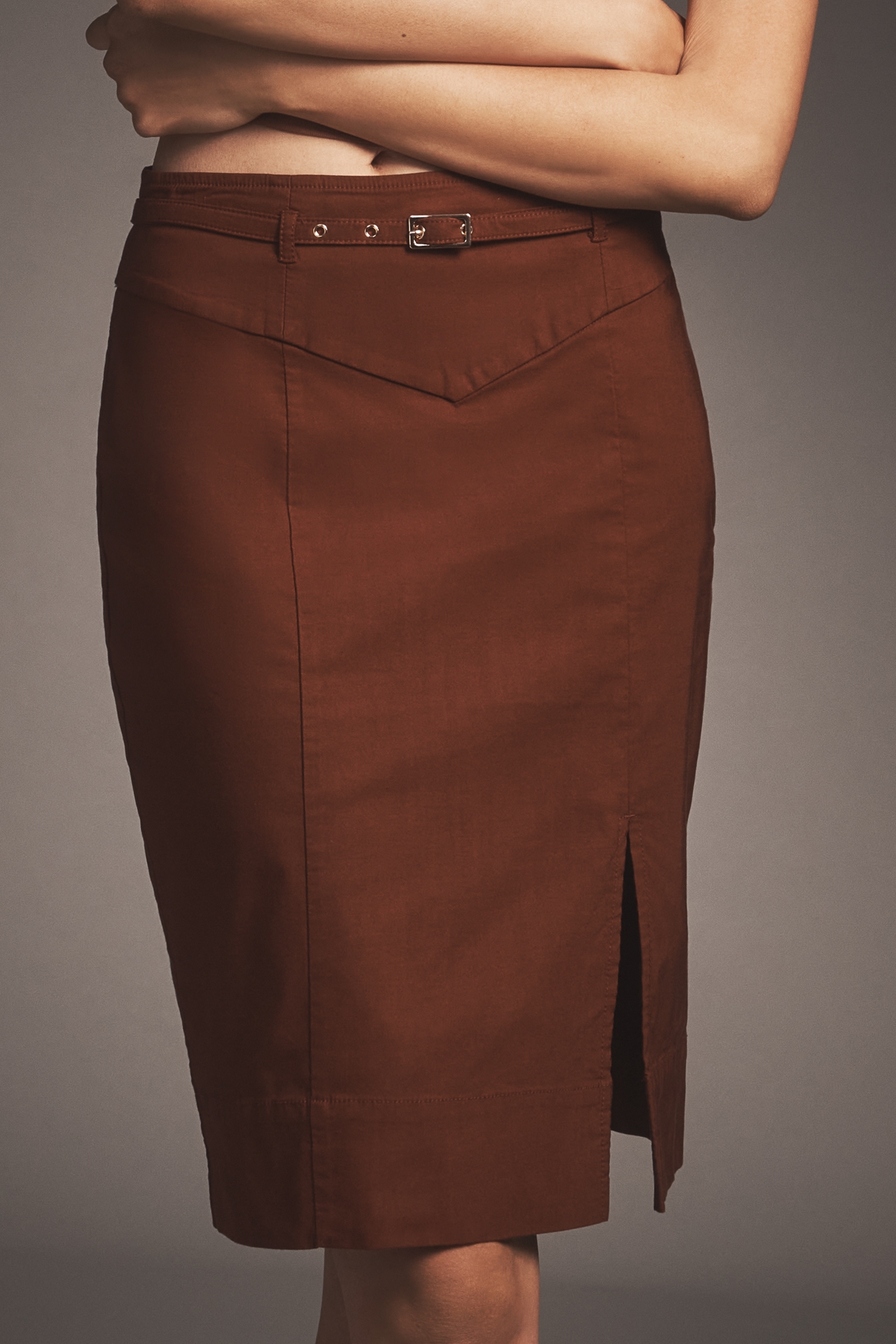 By Anthropologie Belted Pencil Skirt