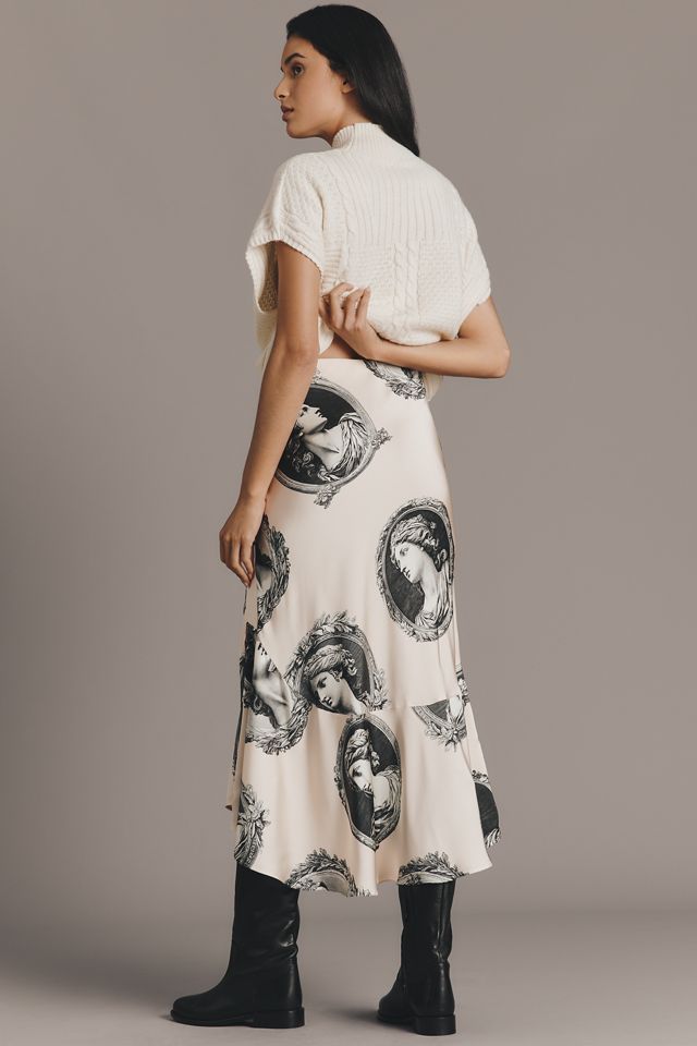 Maeve Bias-Cut Satin Midi Skirt #4