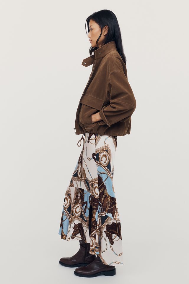 Maeve Bias-Cut Satin Midi Skirt #1
