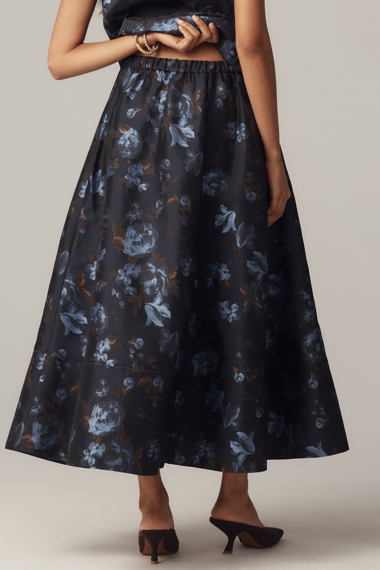The Jacie Poplin Printed Maxi Skirt by Maeve