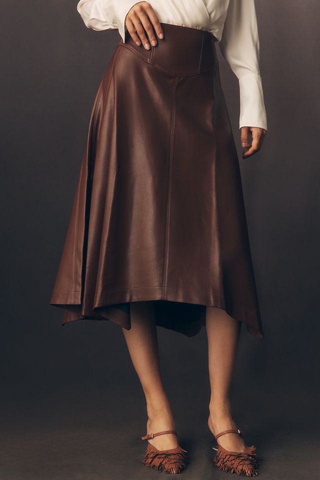 By Anthropologie Midirock aus Kunstleder #2