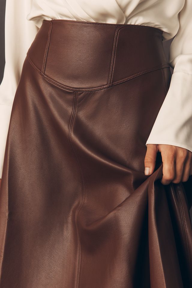 By Anthropologie Midirock aus Kunstleder #3