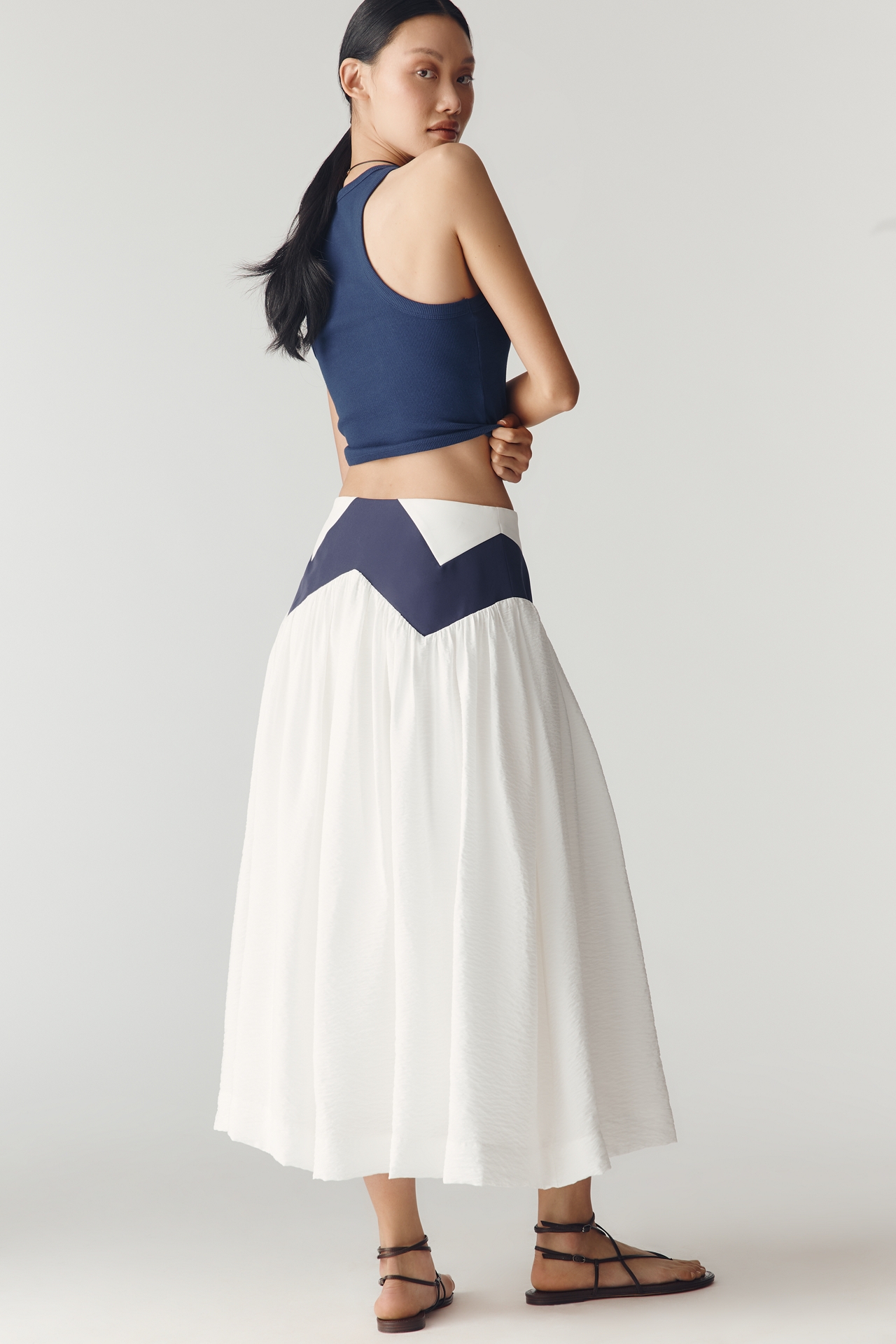 Maeve Geometric Midi Skirt