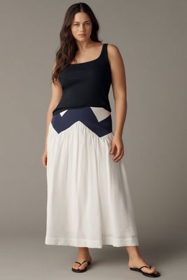 Maeve Geometric Midi Skirt