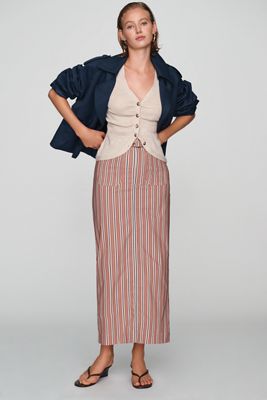 Maeve Colette Plaid Maxi Skirt in Magic Fabric