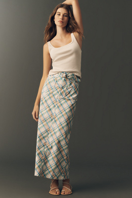 The Colette Plaid Maxi Skirt by Maeve