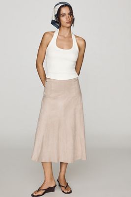 Falda Midi con Cintura de Ante Sintético Maeve