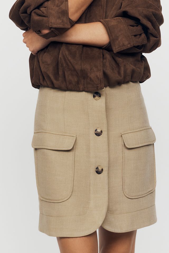 Maeve Layered Suiting Mini Skirt #1