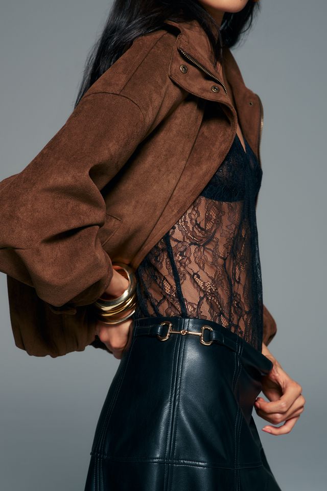 Maeve Twyla Paneled Faux Leather Midi Skirt #1
