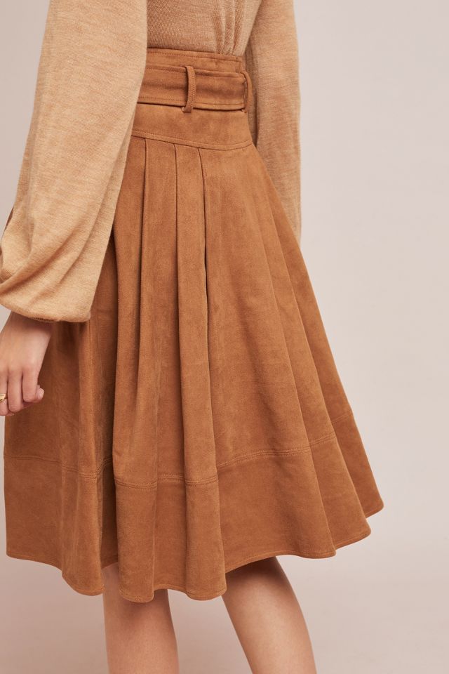 Anthropologie faux suede skirt sales