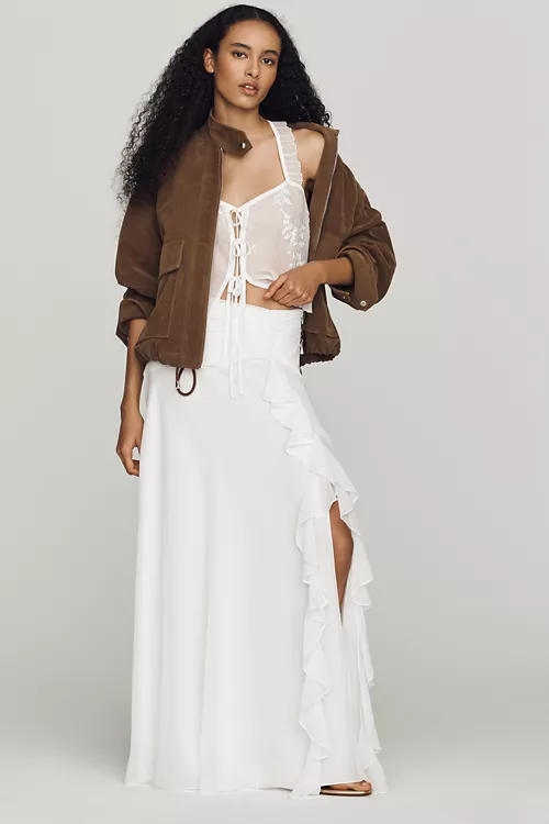By Anthropologie Lara Ruffle Skirt