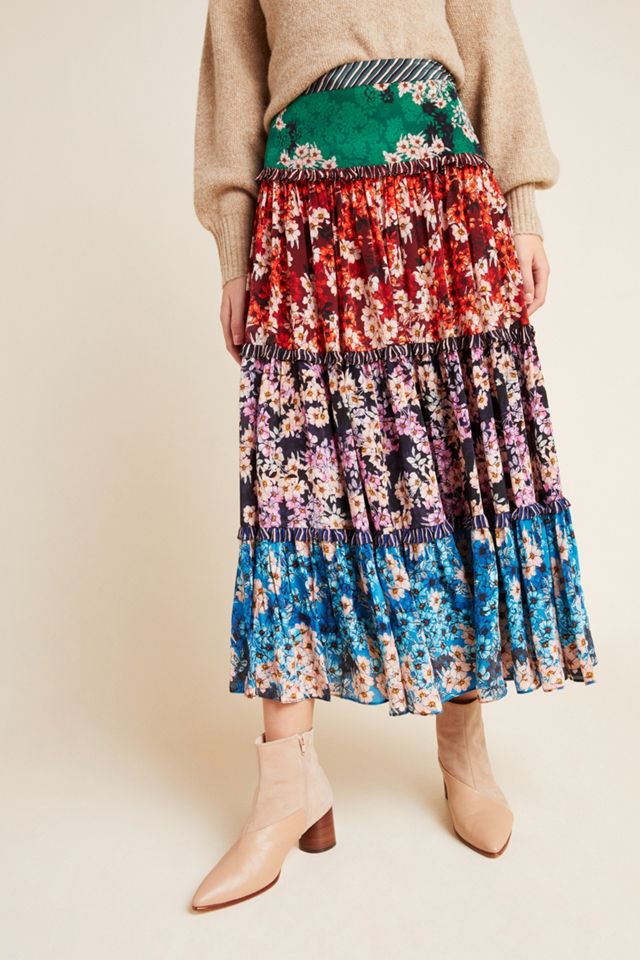 Anarosa Tiered Maxi Skirt #1