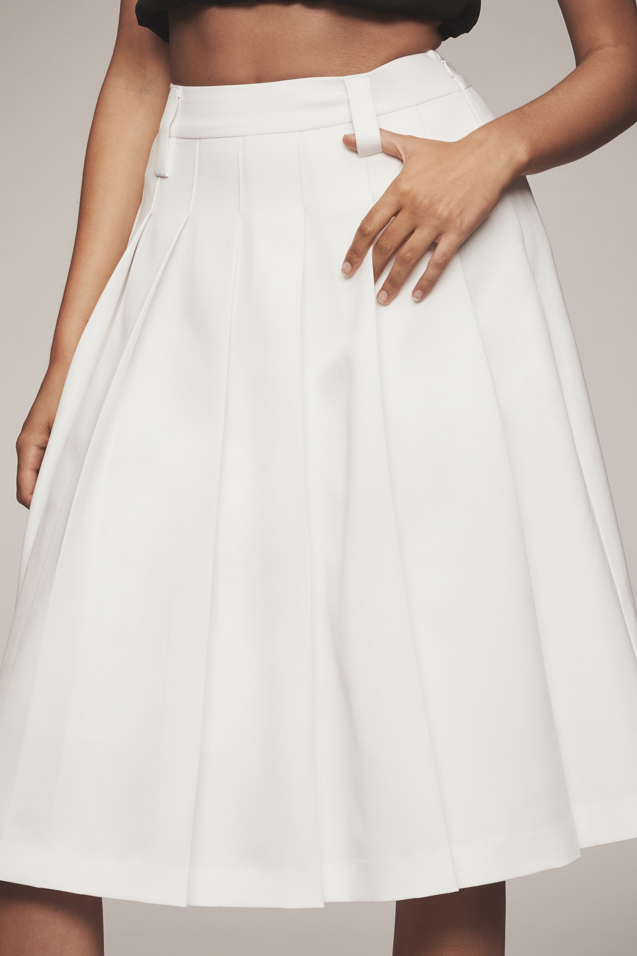 English Factory Pleated Midi Skirt